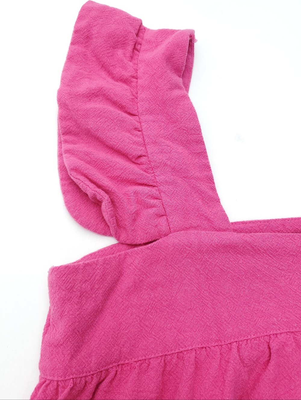 Tuckernuck Pomander Place Pink Hazel Ruffle Sleeve Linen Midi Dress Resort Sz M - Picture 6 of 12
